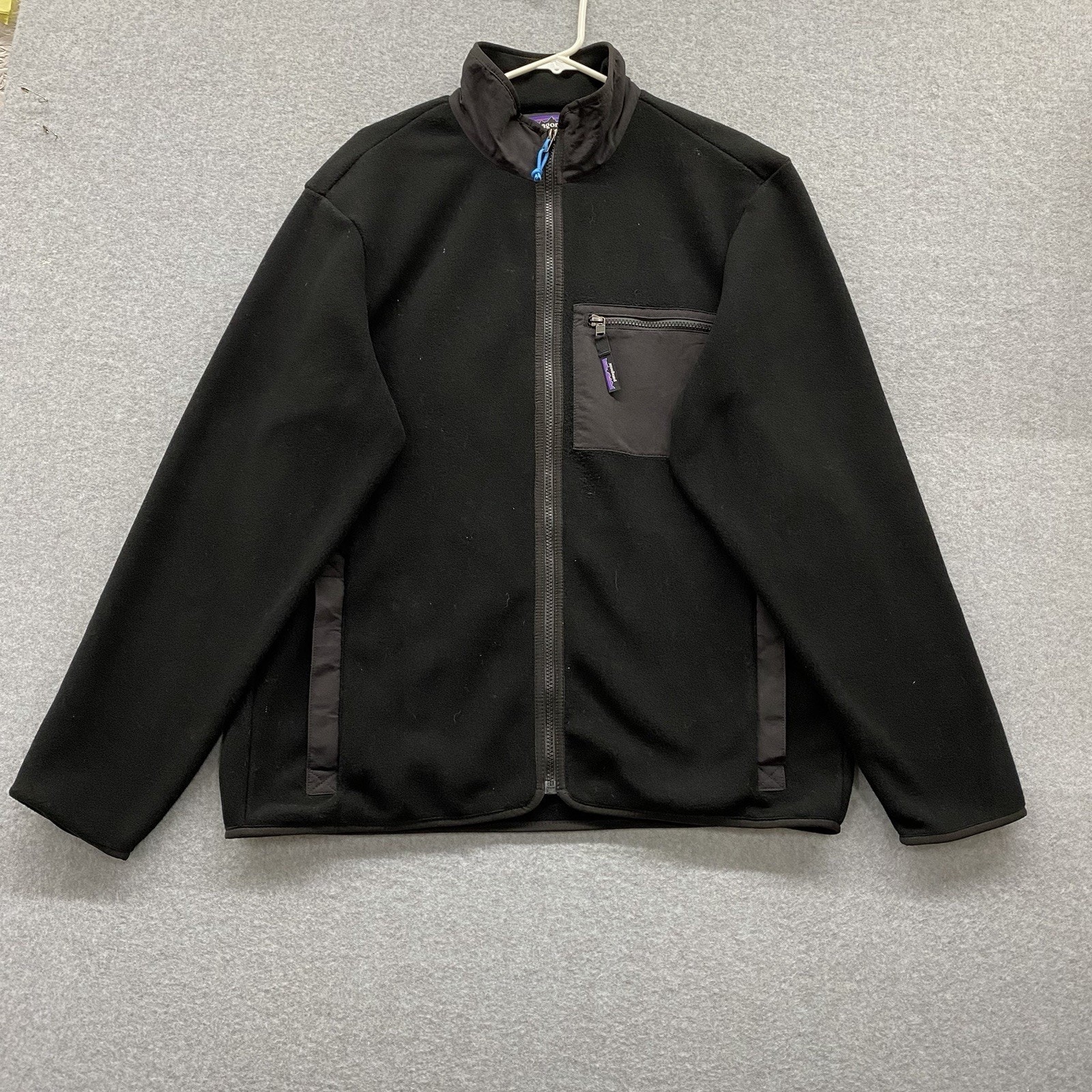 Patagonia Men's Synchilla Full Zip Fleece Jacket Size Large Black Sty22991 Euc